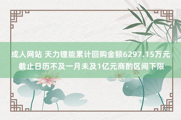 成人网站 天力锂能累计回购金额6297.15万元 截止日历不及一月未及1亿元商酌区间下限