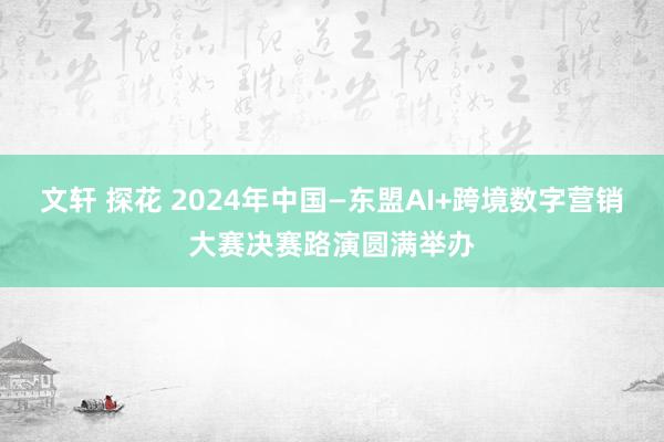文轩 探花 2024年中国—东盟AI+跨境数字营销大赛决赛路演圆满举办