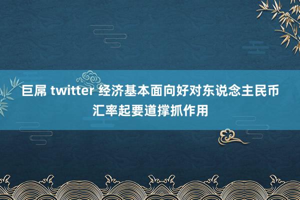 巨屌 twitter 经济基本面向好对东说念主民币汇率起要道撑抓作用
