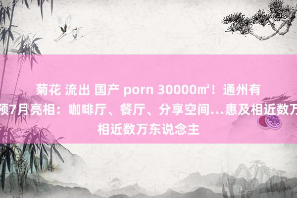 菊花 流出 国产 porn 30000㎡！通州有名老阛阓预7月亮相：咖啡厅、餐厅、分享空间…惠及相近数万东说念主