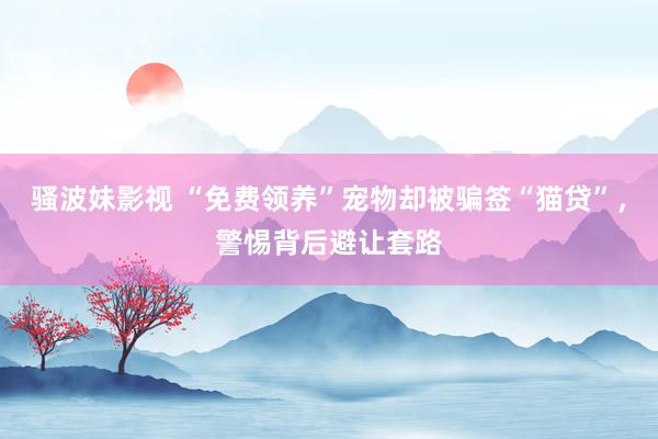 骚波妹影视 “免费领养”宠物却被骗签“猫贷”，警惕背后避让套路