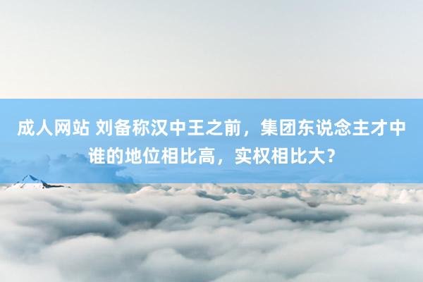 成人网站 刘备称汉中王之前，集团东说念主才中谁的地位相比高，实权相比大？