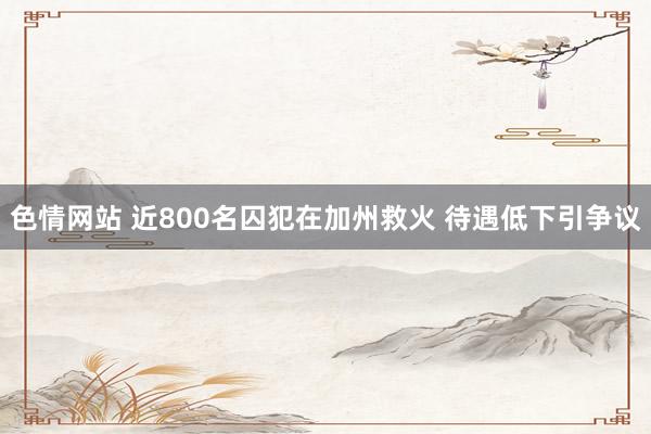 色情网站 近800名囚犯在加州救火 待遇低下引争议