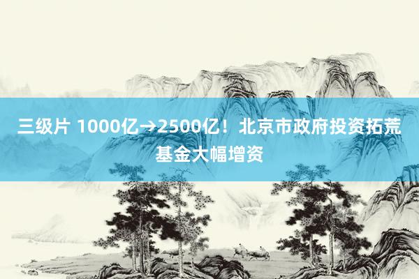 三级片 1000亿→2500亿！北京市政府投资拓荒基金大幅增资