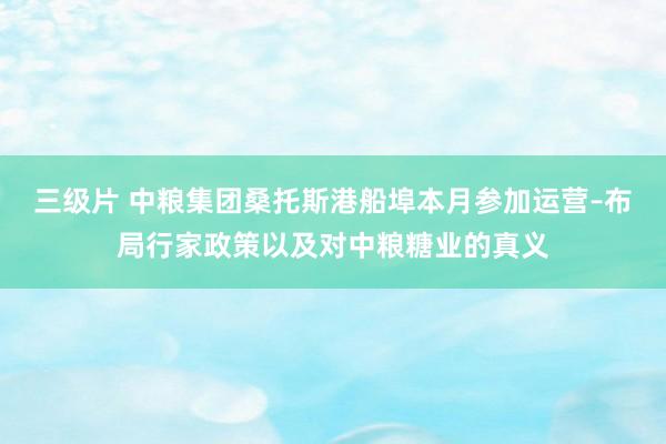 三级片 中粮集团桑托斯港船埠本月参加运营–布局行家政策以及对中粮糖业的真义