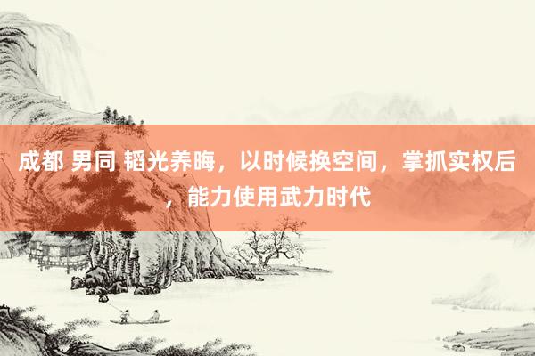 成都 男同 韬光养晦，以时候换空间，掌抓实权后，能力使用武力时代