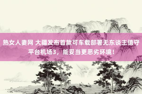 熟女人妻网 大疆发布首款可车载部署无东谈主值守平台机场3，能妥当更恶劣环境！