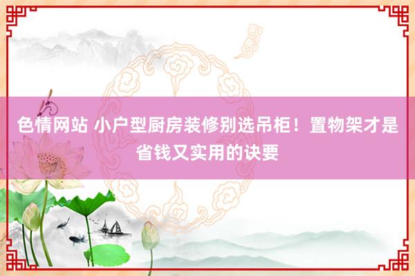 色情网站 小户型厨房装修别选吊柜！置物架才是省钱又实用的诀要