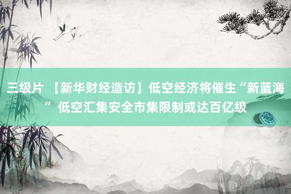 三级片 【新华财经造访】低空经济将催生“新蓝海” 低空汇集安全市集限制或达百亿级