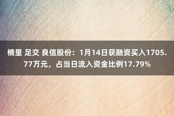 楠里 足交 良信股份：1月14日获融资买入1705.77万元，占当日流入资金比例17.79%