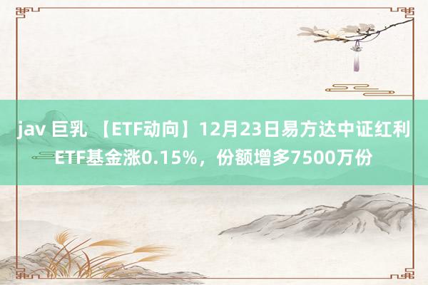 jav 巨乳 【ETF动向】12月23日易方达中证红利ETF基金涨0.15%,份额增多7500万份