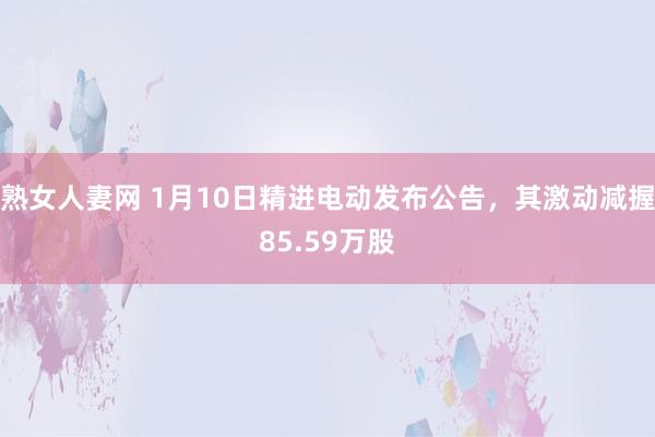 熟女人妻网 1月10日精进电动发布公告，其激动减握85.59万股