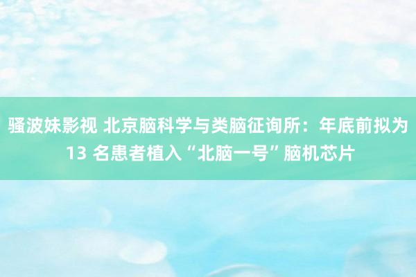 骚波妹影视 北京脑科学与类脑征询所：年底前拟为 13 名患者植入“北脑一号”脑机芯片