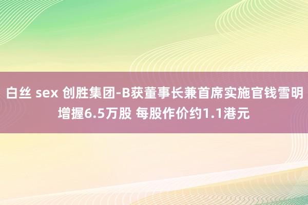 白丝 sex 创胜集团-B获董事长兼首席实施官钱雪明增握6.5万股 每股作价约1.1港元