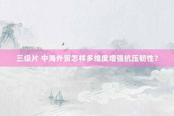 三级片 中海外贸怎样多维度增强抗压韧性？