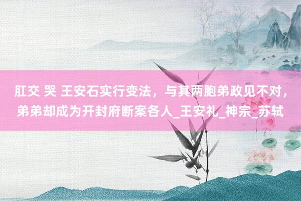 肛交 哭 王安石实行变法，与其两胞弟政见不对，弟弟却成为开封府断案各人_王安礼_神宗_苏轼
