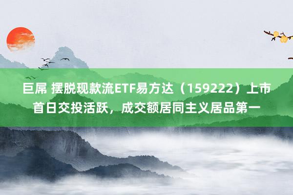 巨屌 摆脱现款流ETF易方达（159222）上市首日交投活跃，成交额居同主义居品第一