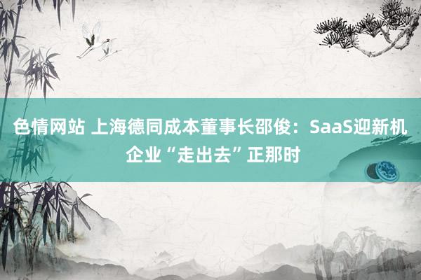 色情网站 上海德同成本董事长邵俊：SaaS迎新机 企业“走出去”正那时