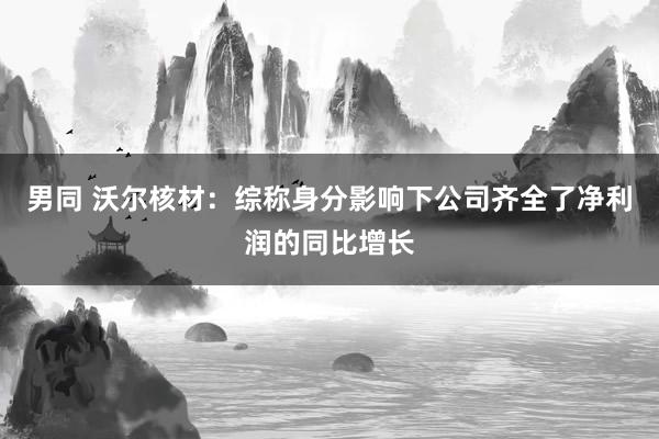男同 沃尔核材：综称身分影响下公司齐全了净利润的同比增长