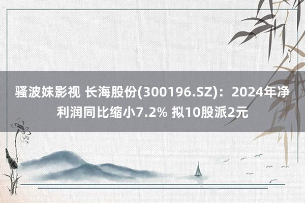 骚波妹影视 长海股份(300196.SZ)：2024年净利润同比缩小7.2% 拟10股派2元