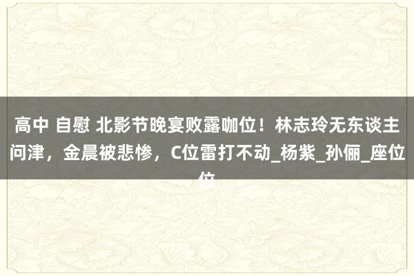 高中 自慰 北影节晚宴败露咖位！林志玲无东谈主问津，金晨被悲惨，C位雷打不动_杨紫_孙俪_座位
