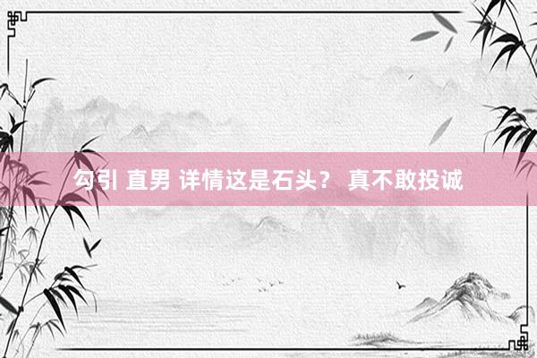 勾引 直男 详情这是石头？ 真不敢投诚